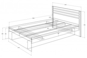 Спальный гарнитур Лиана (Дуб Крафт Белый/Графит) в Тарко-Сале - tarko-sale.mebel24.online | фото 2