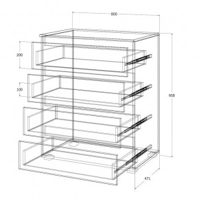 Спальный гарнитур Лиана (Дуб Крафт Белый/Графит) в Тарко-Сале - tarko-sale.mebel24.online | фото 8