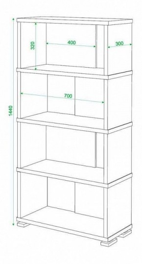 Стеллаж книжный Домино нельсон СБ-10_4 в Тарко-Сале - tarko-sale.mebel24.online | фото 2