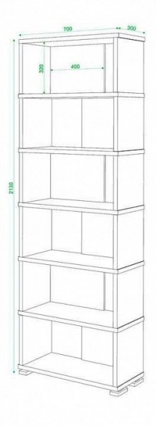 Стеллаж книжный Домино СБ-10_6 в Тарко-Сале - tarko-sale.mebel24.online | фото 3