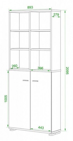 Стеллаж комбинированный Домино Лайт ПУ-30-4 в Тарко-Сале - tarko-sale.mebel24.online | фото 2