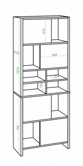 Стеллаж комбинированный Домино Lite СТЛ-ЗВХ в Тарко-Сале - tarko-sale.mebel24.online | фото 2