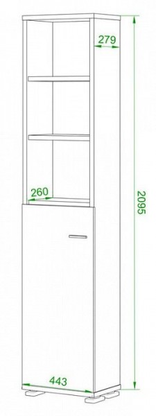 Стеллаж комбинированный Домино ПУ-20-2 в Тарко-Сале - tarko-sale.mebel24.online | фото 2