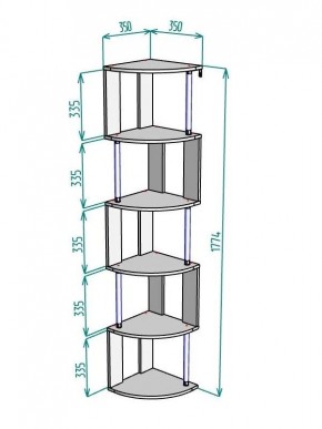Стеллаж Maria S113-MA (Ясень Анкор светлый) в Тарко-Сале - tarko-sale.mebel24.online | фото 3
