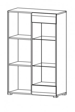 Стеллаж НЕНСИ (Ясень Шимо светлый/Капучино глянец) в Тарко-Сале - tarko-sale.mebel24.online | фото 2