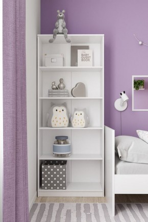 Стеллаж СИРИУС широкий, с пятью полками, цвет белый в Тарко-Сале - tarko-sale.mebel24.online | фото