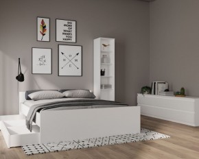 Стеллаж СИРИУС узкий, с пятью полками, цвет белый в Тарко-Сале - tarko-sale.mebel24.online | фото