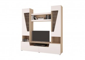 Стенка АНТАЛИЯ 2 (Сонома/Белый софт) в Тарко-Сале - tarko-sale.mebel24.online | фото
