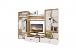 Стенка НЕНСИ 1 (Крафт золотой/Белый глянец) в Тарко-Сале - tarko-sale.mebel24.online | фото 2