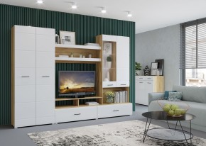 Стенка НЕНСИ 1 (Крафт золотой/Белый глянец) в Тарко-Сале - tarko-sale.mebel24.online | фото 3