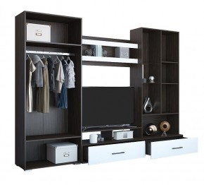 Стенка Ненси 1 (Венге/Белый глянец) в Тарко-Сале - tarko-sale.mebel24.online | фото 3