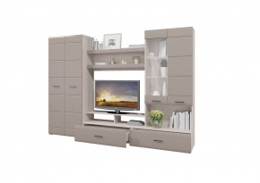Стенка НЕНСИ 1 (Ясень Шимо светлый/Капучино глянец) в Тарко-Сале - tarko-sale.mebel24.online | фото