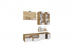 Стенка НЕНСИ 3 (Крафт золотой/Белый глянец) в Тарко-Сале - tarko-sale.mebel24.online | фото 2