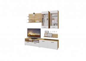 Стенка НЕНСИ 3 (Крафт золотой/Белый глянец) в Тарко-Сале - tarko-sale.mebel24.online | фото