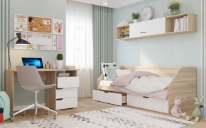 Стол 1200/3 ящика АНТАЛИЯ (Сонома/Белый софт) в Тарко-Сале - tarko-sale.mebel24.online | фото 2