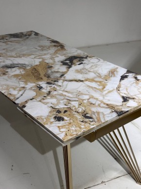 Стол ACERRA NEW 160 GLOSS GRAND JADE SOLID CERAMIC/ каркас цвета шампань, ®DISAUR в Тарко-Сале - tarko-sale.mebel24.online | фото 5