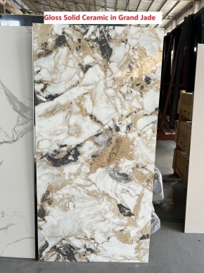Стол ACERRA NEW 160 GLOSS GRAND JADE SOLID CERAMIC/ каркас цвета шампань, ®DISAUR в Тарко-Сале - tarko-sale.mebel24.online | фото 6