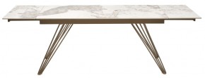 Стол ACERRA NEW 160 GLOSS LUXURY PANDORA SOLID CERAMIC/ каркас цвета шампань, ®DISAUR в Тарко-Сале - tarko-sale.mebel24.online | фото 5