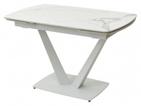 Стол ALATRI 120 GLOSS STATUARIO WHITE SOLID CERAMIC / WHITE, ®DISAUR в Тарко-Сале - tarko-sale.mebel24.online | фото 1