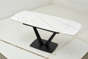 Стол ALATRI 120 MATT WHITE MARBLE SOLID CERAMIC / BLACK, ®DISAUR в Тарко-Сале - tarko-sale.mebel24.online | фото 1