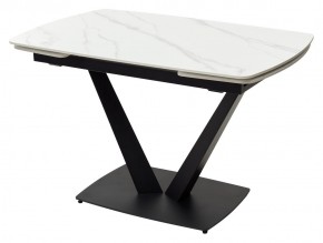 Стол ALATRI 120 MATT WHITE MARBLE SOLID CERAMIC / BLACK, ®DISAUR в Тарко-Сале - tarko-sale.mebel24.online | фото 2