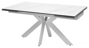 Стол BELLUNO 160 MARBLES KL-99 Белый мрамор матовый, итальянская керамика/ белый каркас, ®DISAUR в Тарко-Сале - tarko-sale.mebel24.online | фото 1