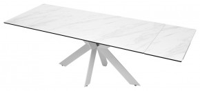Стол BELLUNO 160 MARBLES KL-99 Белый мрамор матовый, итальянская керамика/ белый каркас, ®DISAUR в Тарко-Сале - tarko-sale.mebel24.online | фото 8