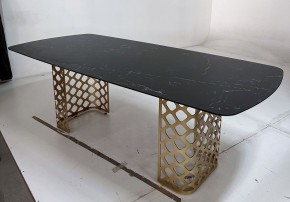 Стол CHIAVARI 220 KL-116 Черный мрамор матовый, итальянская керамика / бронзовый, ®DISAUR в Тарко-Сале - tarko-sale.mebel24.online | фото 4