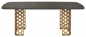 Стол CHIAVARI 220 KL-116 Черный мрамор матовый, итальянская керамика / бронзовый, ®DISAUR в Тарко-Сале - tarko-sale.mebel24.online | фото 8