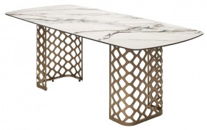 Стол CHIAVARI 220 KL-188 Контрастный мрамор матовый, итальянская керамика / Шампань, ®DISAUR в Тарко-Сале - tarko-sale.mebel24.online | фото
