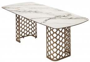 Стол CHIAVARI 220 KL-188 Контрастный мрамор матовый, итальянская керамика / Шампань, ®DISAUR в Тарко-Сале - tarko-sale.mebel24.online | фото 7