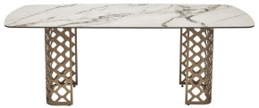 Стол CHIAVARI 220 KL-188 Контрастный мрамор матовый, итальянская керамика / Шампань, ®DISAUR в Тарко-Сале - tarko-sale.mebel24.online | фото 8