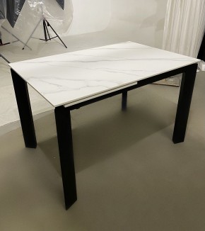 Стол CORNER 120 MATT WHITE MARBLE SOLID CERAMIC / BLACK, ®DISAUR в Тарко-Сале - tarko-sale.mebel24.online | фото 2
