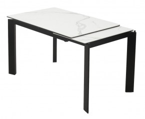 Стол CORNER 120 MATTE STATUARIO Белый мрамор матовый керамика, стекло/ черный каркас, ®DISAUR в Тарко-Сале - tarko-sale.mebel24.online | фото 3