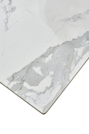 Стол CREMONA 140 HIGH GLOSS STATUARIO Белый мрамор глянцевый, керамика/ белый каркас, ®DISAUR в Тарко-Сале - tarko-sale.mebel24.online | фото 6