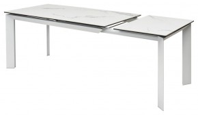 Стол CREMONA 140 HIGH GLOSS STATUARIO Белый мрамор глянцевый, керамика/ белый каркас, ®DISAUR в Тарко-Сале - tarko-sale.mebel24.online | фото 8
