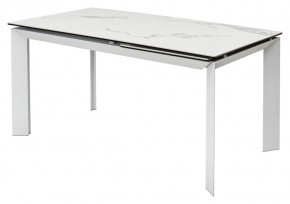 Стол CREMONA 140 HIGH GLOSS STATUARIO Белый мрамор глянцевый, керамика/ белый каркас, ®DISAUR в Тарко-Сале - tarko-sale.mebel24.online | фото 9