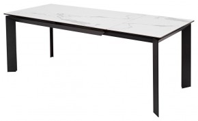 Стол CREMONA 140 HIGH GLOSS STATUARIO Белый мрамор глянцевый, керамика/ черный каркас, ®DISAUR в Тарко-Сале - tarko-sale.mebel24.online | фото 2