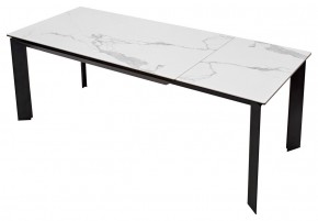 Стол CREMONA 140 HIGH GLOSS STATUARIO Белый мрамор глянцевый, керамика/ черный каркас, ®DISAUR в Тарко-Сале - tarko-sale.mebel24.online | фото 8