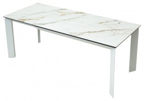 Стол CREMONA 160 KL-188 Контрастный мрамор / белый каркас, ®DISAUR в Тарко-Сале - tarko-sale.mebel24.online | фото 2