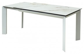 Стол CREMONA 180 KL-188 Контрастный мрамор матовый, итальянская керамика/ белый каркас, ®DISAUR в Тарко-Сале - tarko-sale.mebel24.online | фото 3