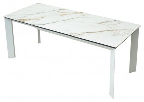 Стол CREMONA 180 KL-188 Контрастный мрамор матовый, итальянская керамика/ белый каркас, ®DISAUR в Тарко-Сале - tarko-sale.mebel24.online | фото 9