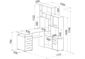 Компьютерный стол Джаз-15 правый дуб сонома / белый в Тарко-Сале - tarko-sale.mebel24.online | фото