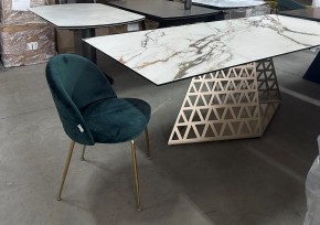 Стол ENNA 220 KL-188 Контрастный мрамор матовый, итальянская керамика/ каркас цвета шампань, ®DISAUR в Тарко-Сале - tarko-sale.mebel24.online | фото 8