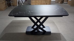 Стол FOGGIA 140 KL-116 Черный мрамор матовый, итальянская керамика/ черный каркас, ®DISAUR в Тарко-Сале - tarko-sale.mebel24.online | фото 2