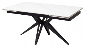 Стол FORIO 160 MATT WHITE MARBLE SOLID CERAMIC / BLACK, ®DISAUR в Тарко-Сале - tarko-sale.mebel24.online | фото 1
