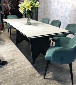 Стол IVAR 180 MARBLES KL-99 Белый мрамор, итальянская керамика/серый, ®DISAUR в Тарко-Сале - tarko-sale.mebel24.online | фото 6