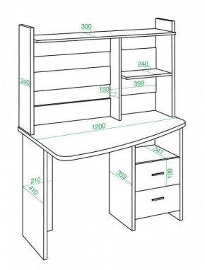 Стол компьютерный Домино Лайт СКЛ-Крл 120+НКЛ-120 в Тарко-Сале - tarko-sale.mebel24.online | фото 3