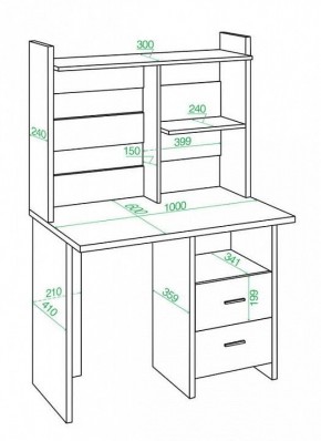 Стол компьютерный Домино Лайт СКЛ-Прям100+НКЛ-100 в Тарко-Сале - tarko-sale.mebel24.online | фото 3