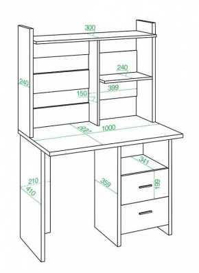 Стол компьютерный Домино Лайт СКЛ-Прям100+НКЛ-100 в Тарко-Сале - tarko-sale.mebel24.online | фото 3